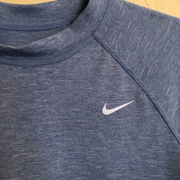 NEW Nike Dry-fit Heather Hydroguard long sleeve Blue Shirt S - Picture 2 of 6